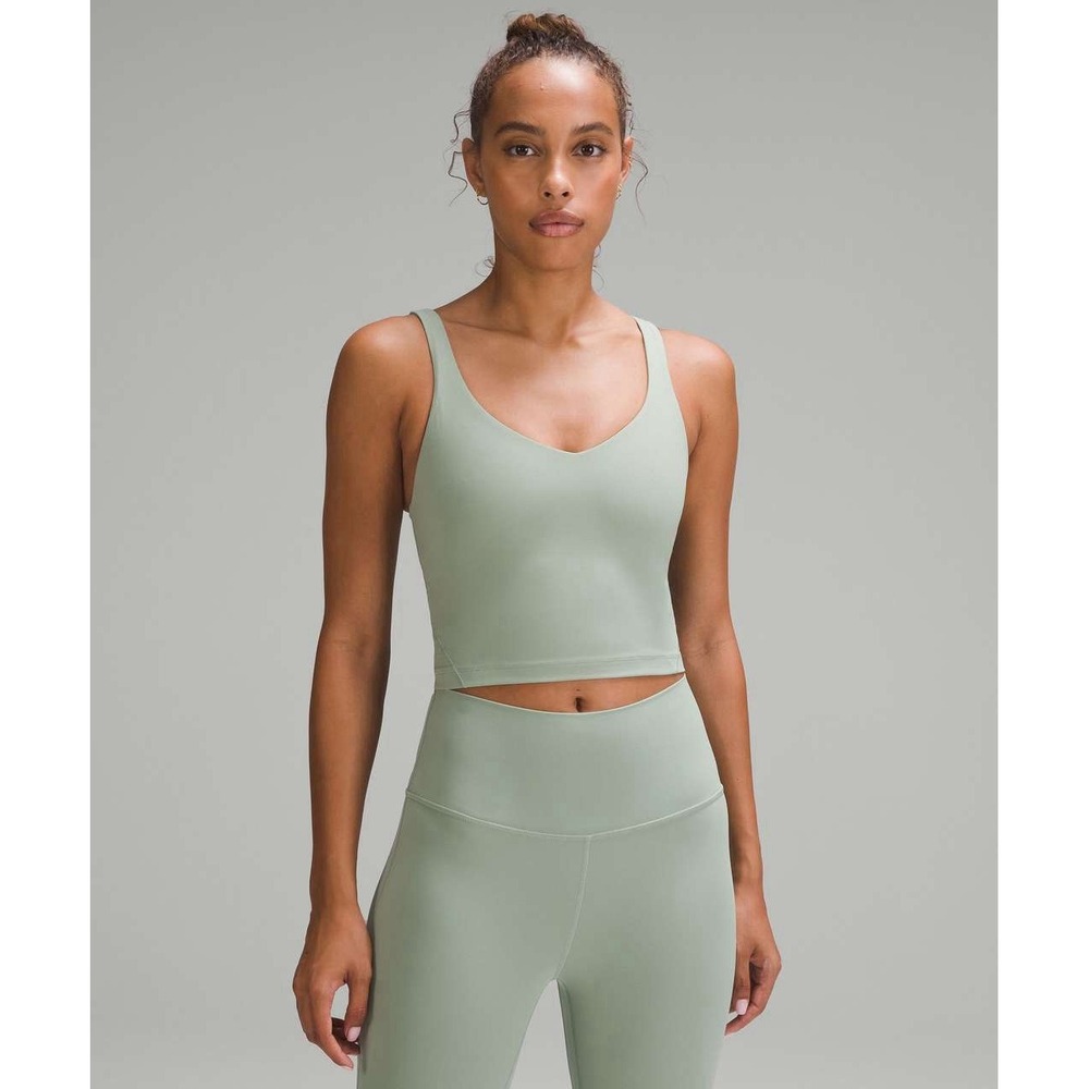 Lululemon Align Tank Top Women's 8 Palm Court Green Nulu Built In Bra Yoga